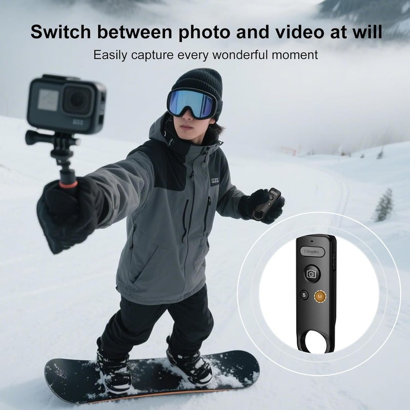 KingMa Wireless Insta360 ACE Remote Go Pro 13 Bluetooth Remote Control for Go Pro 8/9/10/11/12/13 & Insta360 X2/X3/X4/X5/GO 3/3S/ACE/ACE PRO1/2 Sport Camera Remote for Vlogging, Cycling - Image 3